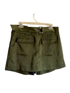 On Twelfth Utility Skort LG Olive Green Belt Mini Skirt Low Club